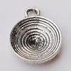 Pendant, Zinc Alloy Jewelry Findings, Flat Round 13x16mm, Sold by Bag  
