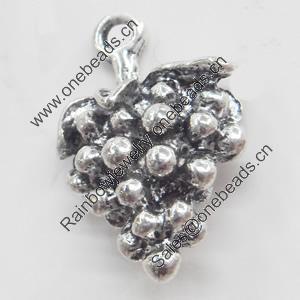 Pendant, Zinc Alloy Jewelry Findings, Grape, 14x20mm, Sold by Bag  