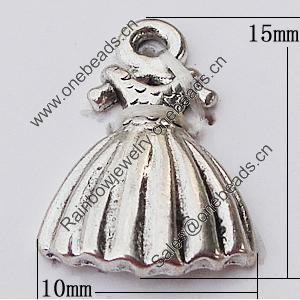 Pendant, Zinc Alloy Jewelry Findings, Dress 10x15mm, Sold by Bag  
