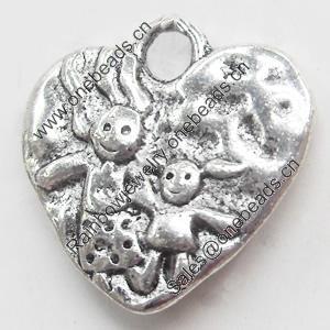 Pendant, Zinc Alloy Jewelry Findings, 15x16mm, Sold by Bag  