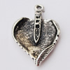 Pendant, Zinc Alloy Jewelry Findings, Heart 18x28mm, Sold by Bag  