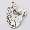 Pendant, Zinc Alloy Jewelry Findings, Leaf 18x28mm, Sold by Bag  