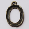 Zinc Alloy Pendant Settings, Outside diameter:11x19mm, Interior diameter:10x14mm, Sold by Bag   