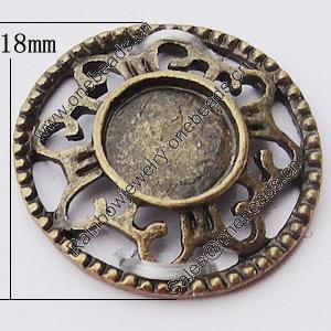 Connectors Zinc Alloy Jewelry Findings, Flat Round 18mm, Sold by Bag  