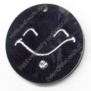 Acrylic Pendants, Flat Round, 24mm Hole:1.5mm, Sold by Bag  