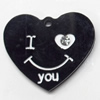 Acrylic Pendants, Heart, 25x21mm Hole:1.5mm, Sold by Bag  