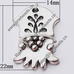 Pendant, Zinc Alloy Jewelry Findings, 14x22mm, Sold by Bag  