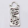 Pendant, Zinc Alloy Jewelry Findings, 11x32mm, Sold by Bag  