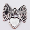 Zinc Alloy Pendant Settings, Outside diameter:24x28mm, Interior diameter:10mm, Sold by Bag   