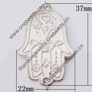 Pendant, Zinc Alloy Jewelry Findings, Hand 22x37mm, Sold by Bag  