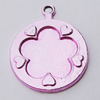Zinc Alloy Pendant Settings, Flat Round Outside diameter:21x27mm, Interior diameter:15mm, Sold by Bag   