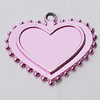 Zinc Alloy Pendant Settings, Heart Outside diameter:27x24mm, Interior diameter:8x12mm, Sold by Bag   