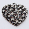 Beads, Zinc Alloy Jewelry Findings, Heart 27x28mm, Sold by Bag  