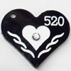 Acrylic Pendants, Heart, 23x20mm Hole:1.5mm, Sold by Bag  