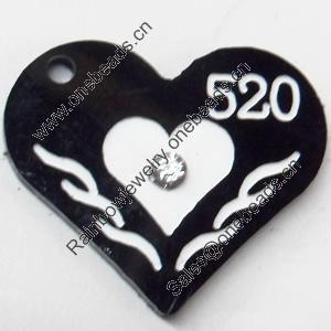 Acrylic Pendants, Heart, 23x20mm Hole:1.5mm, Sold by Bag  