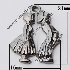 Pendant, Zinc Alloy Jewelry Findings, 16x21mm, Sold by Bag  