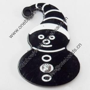 Acrylic Pendants, Snowman, 18x25mm Hole:1.5mm, Sold by Bag  
