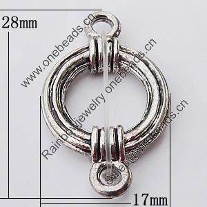 Connectors, Zinc Alloy Jewelry Findings, 17x28mm, Sold by Bag  