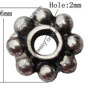 Spacer Zinc Alloy Jewelry Findings, 6mm Hole:2mm, Sold by Bag  