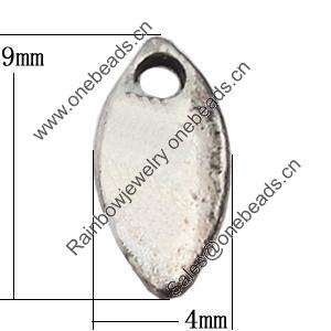 Pendant, Zinc Alloy Jewelry Findings, Horse Eye 4x9mm, Sold by Bag  