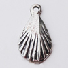 Pendant, Zinc Alloy Jewelry Findings, Leaf 7x12mm, Sold by Bag  
