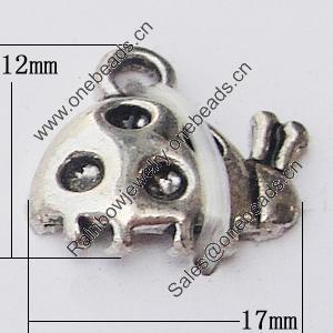 Pendant, Zinc Alloy Jewelry Findings, Animal 12x17mm, Sold by Bag  