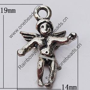 Pendant, Zinc Alloy Jewelry Findings, 14x19mm, Sold by Bag  