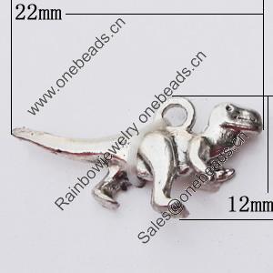 Pendant, Zinc Alloy Jewelry Findings, Animal 22x12mm, Sold by Bag  