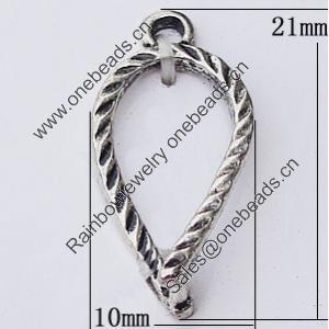 Pendant, Zinc Alloy Jewelry Findings, 10x21mm, Sold by Bag  