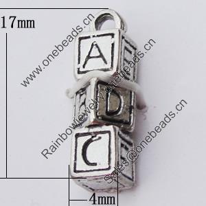 Pendant, Zinc Alloy Jewelry Findings, 4x17mm, Sold by Bag  