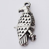 Pendant, Zinc Alloy Jewelry Findings, Bird 8x24mm, Sold by Bag  