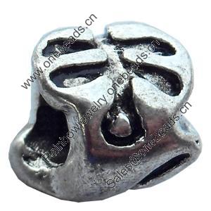European Style Beads Zinc Alloy Jewelry Findings Lead-free, 6x8mm Hole:4.5mm, Sold by Bag