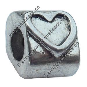 European Style Beads Zinc Alloy Jewelry Findings Lead-free, 8x10mm Hole:4.5mm, Sold by Bag