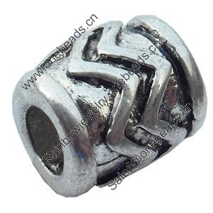 European Style Beads Zinc Alloy Jewelry Findings Lead-free, 10x9mm Hole:4mm, Sold by Bag