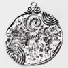 Pendant, Zinc Alloy Jewelry Findings, 43x52mm, Sold by Bag