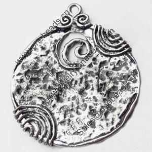 Pendant, Zinc Alloy Jewelry Findings, 43x52mm, Sold by Bag