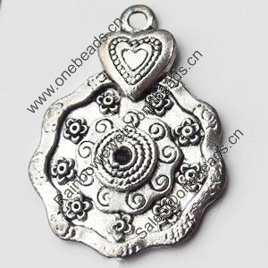 Pendant, Zinc Alloy Jewelry Findings, 21x28mm, Sold by Bag