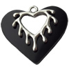 Pendant, Zinc Alloy Jewelry Findings, Heart, 23x25mm, Sold by Bag