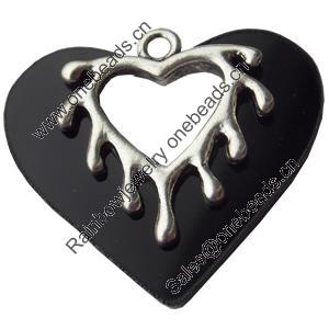 Pendant, Zinc Alloy Jewelry Findings, Heart, 23x25mm, Sold by Bag