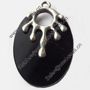 Pendant, Zinc Alloy Jewelry Findings, Oval, 19x27mm, Sold by Bag