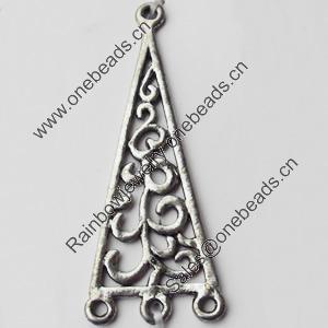 Connectors, Zinc Alloy Jewelry Findings, 19x48mm, Sold by Bag