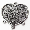 Connectors, Zinc Alloy Jewelry Findings, Heart, 31x30mm, Sold by Bag
