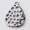 Pendant, Zinc Alloy Jewelry Findings, Teardrop 15x22mm, Sold by Bag  