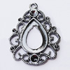 Zinc Alloy Pendant Settings, Outside diameter:22x29mm, Interior diameter:11x15mm, Sold by Bag