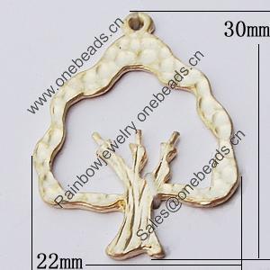 Pendant, Zinc Alloy Jewelry Findings, Tree 22x30mm, Sold by Bag  