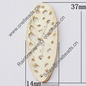 Connectors, Zinc Alloy Jewelry Findings, Flat Oval 14x37mm, Sold by Bag  