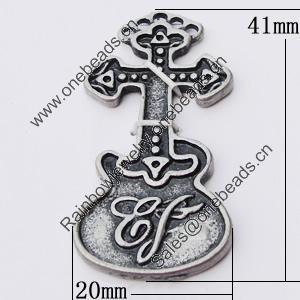 Pendant, Zinc Alloy Jewelry Findings, 20x41mm, Sold by Bag  