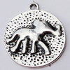 Pendant, Zinc Alloy Jewelry Findings, Flat Round 31x36mm, Sold by Bag  