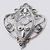 Pendant, Zinc Alloy Jewelry Findings, 47x59mm, Sold by Bag  