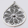 Pendant, Zinc Alloy Jewelry Findings, Teardrop 44x60mm, Sold by Bag  